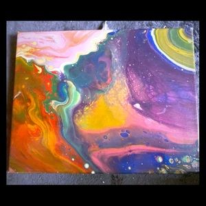 Acrylic pour painting 11x14
